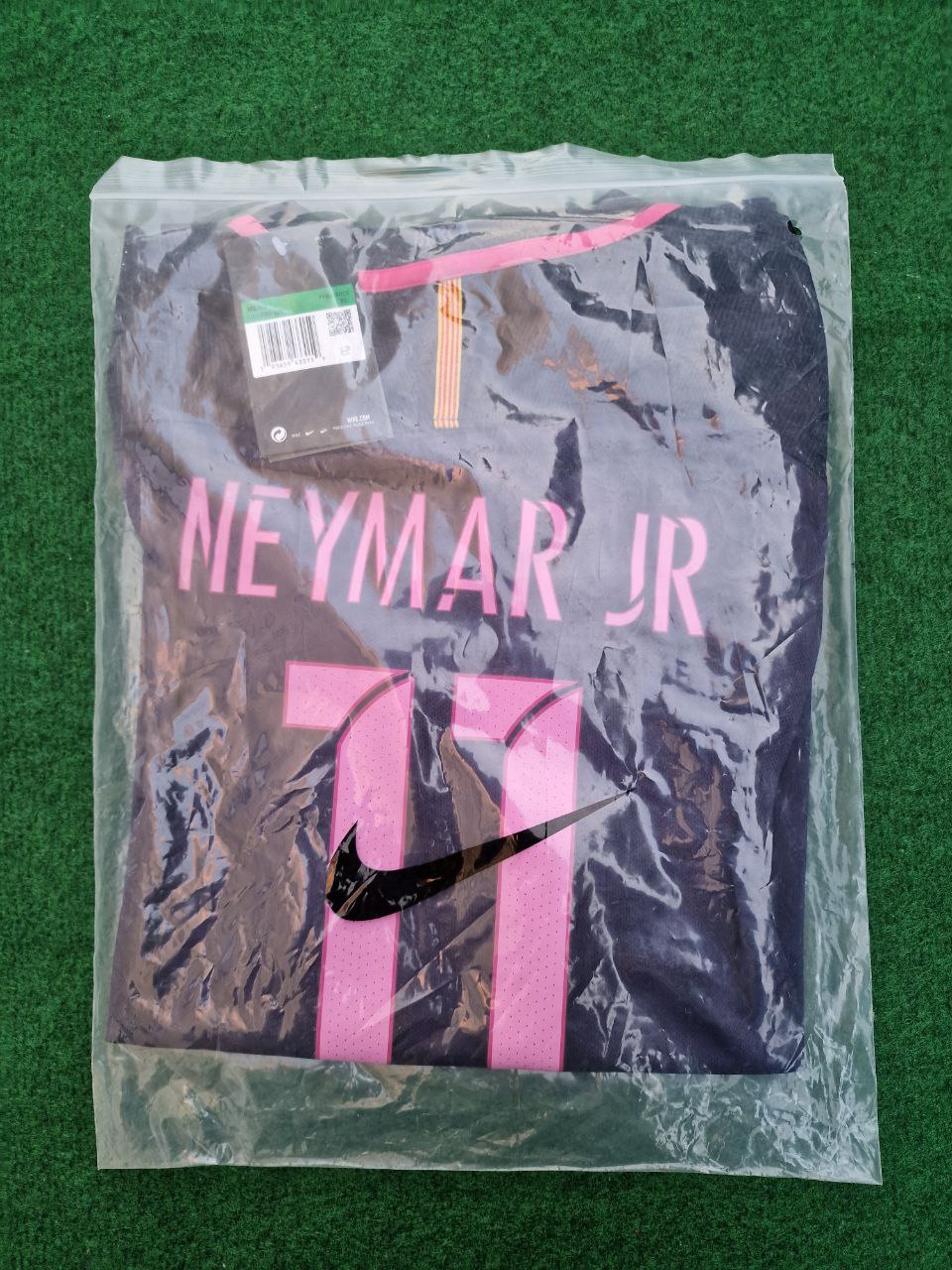 Neymar Jr Barcelona 14/15 Retro Pink Printing Long Sleeve Jersey Maillot Trikot Maglia