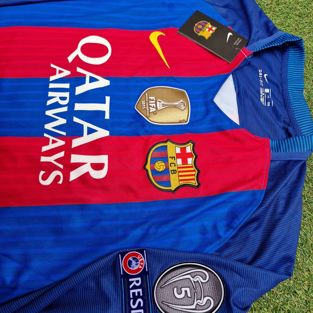 Barcelona Luis Suárez 2016 World Champions Patch Long Sleeve Football Jersey