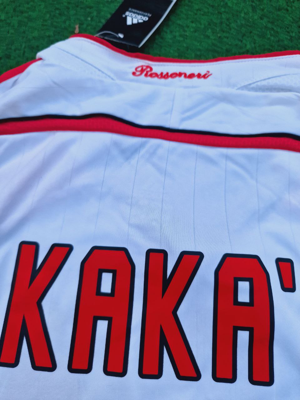 Kaká Leite Milan 2007 Final Athene Champions League Final White Retro Football Jersey
