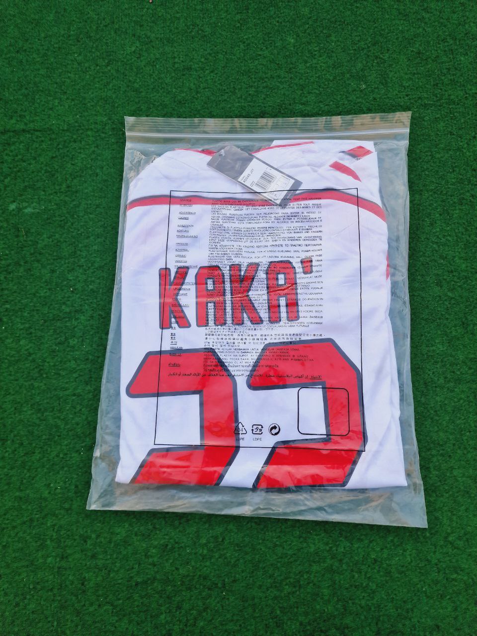 Kaká Leite Milan 2007 Final Athene Champions League Final White Retro Football Jersey