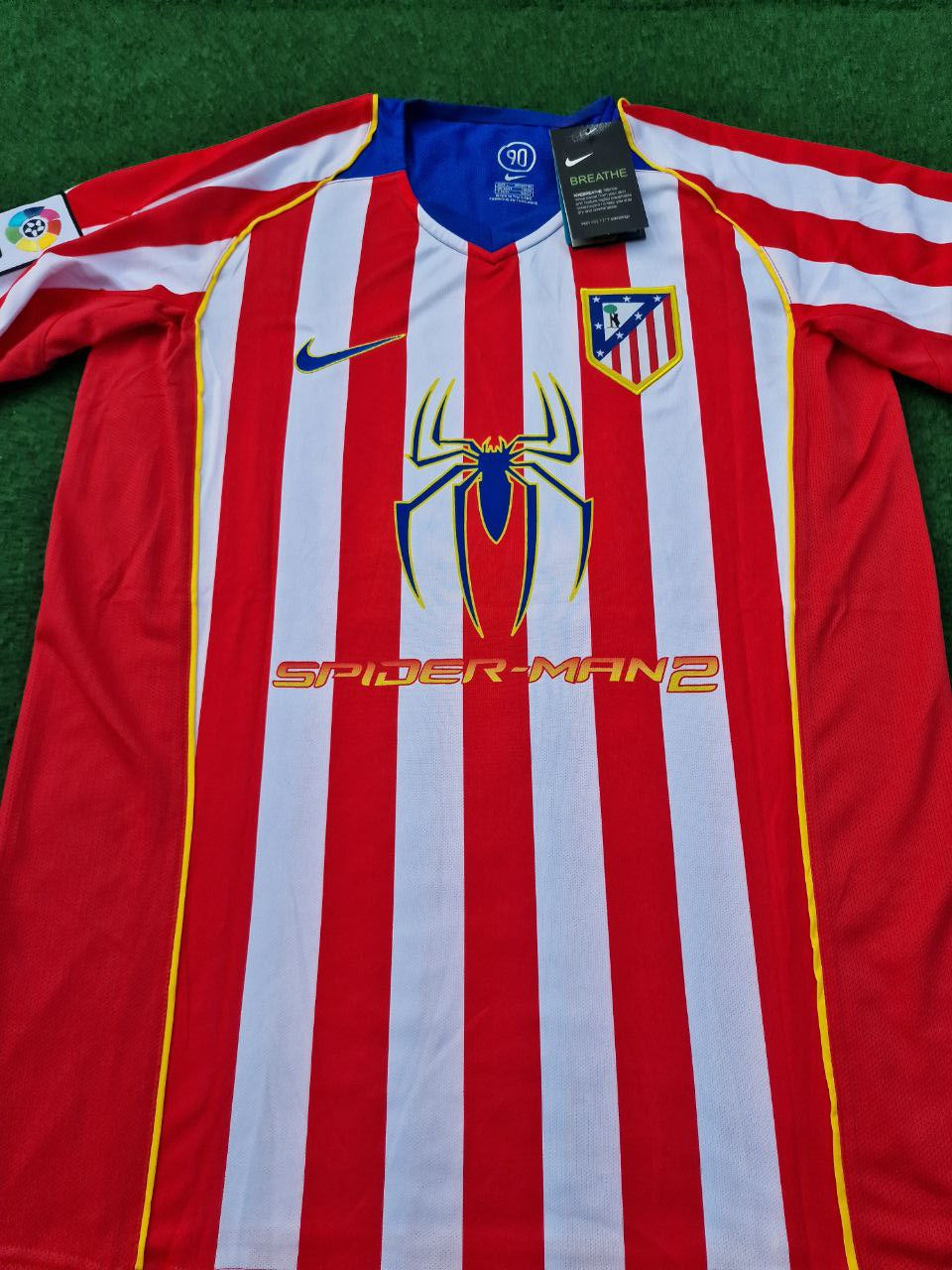 Atletico Diego Simeone Madrid 2004 2005 SpiderMan Retro Football Jersey Soccer Kit
