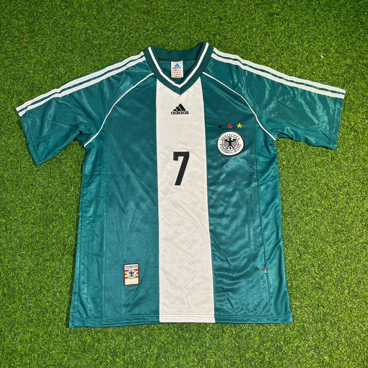 Pierre Littbarski #7 Deutschland Auswärts Germany Retro Fußballtrikot Grün Jersey