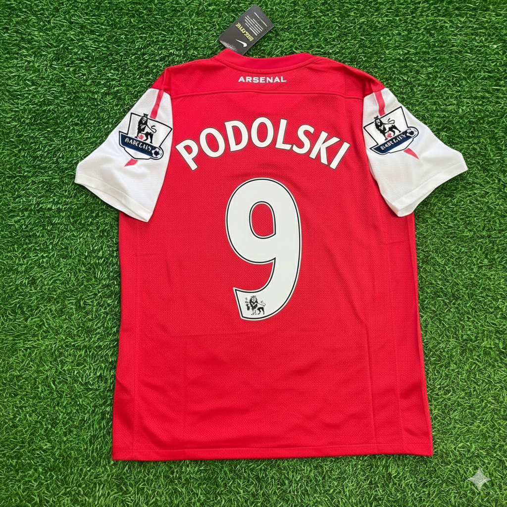 Lukas Podolski Arsenal 2011-2012 Retro Football Jersey Kit