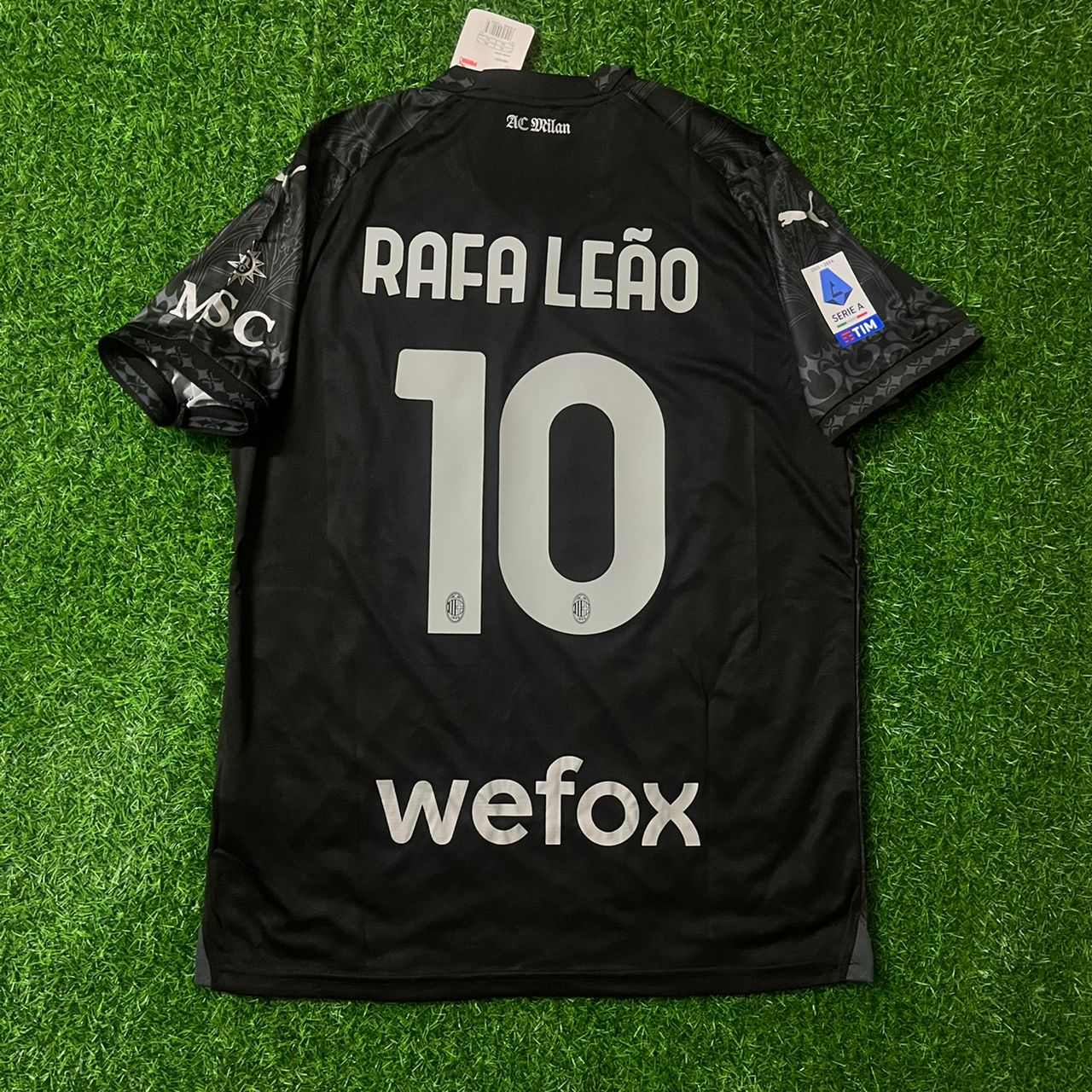 AC Milan Rafa Leão 10 シャツ 黒 Rafael Leão AC Milan Football Jersey Kit – JerseyParadise