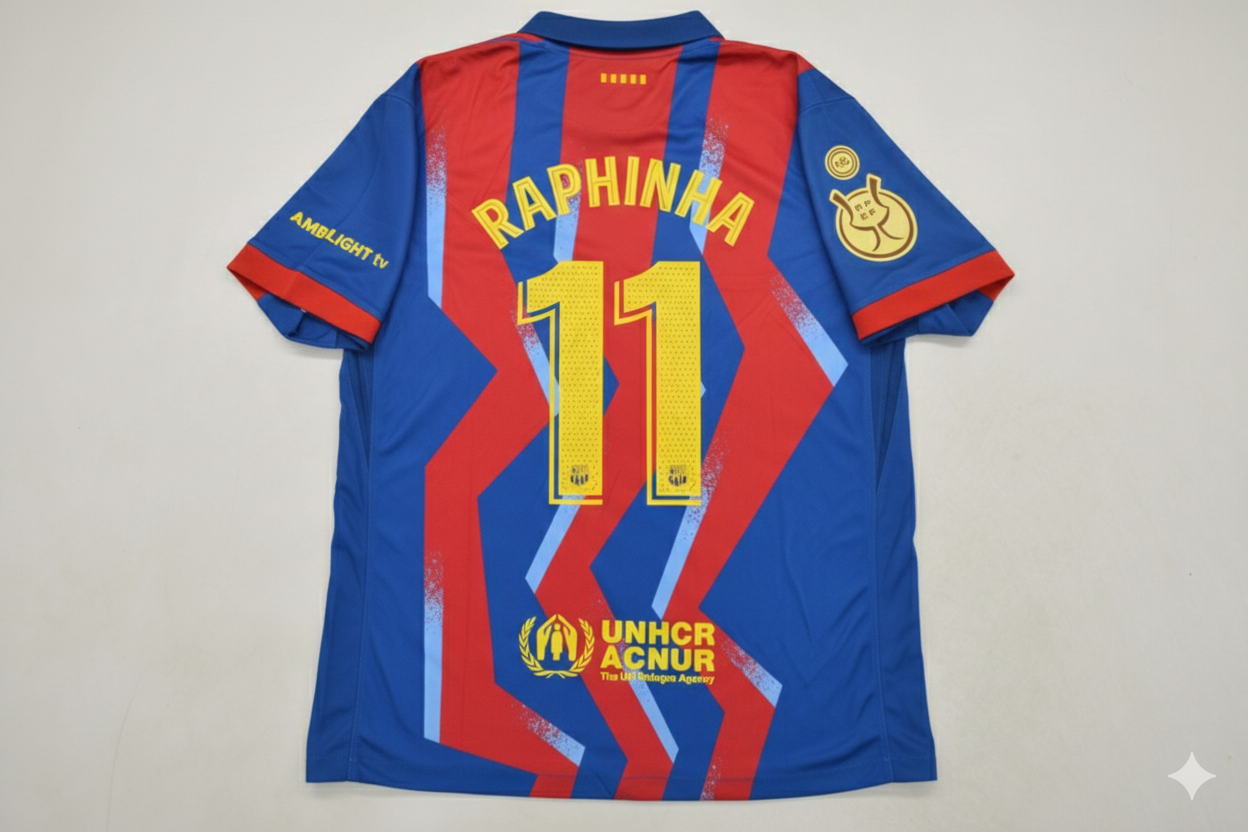 Raphinha 11- Barcelona Supercopa de España 2026 Football Jersey