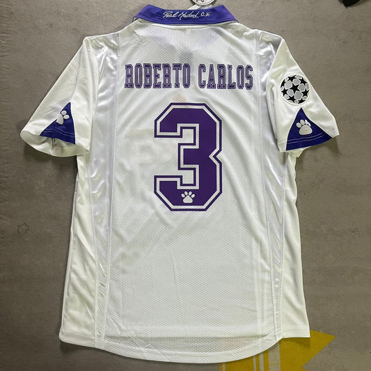 Real Madrid Roberto Carlos 1998 - 1999 Season Retro Vintage Football Jersey Kit