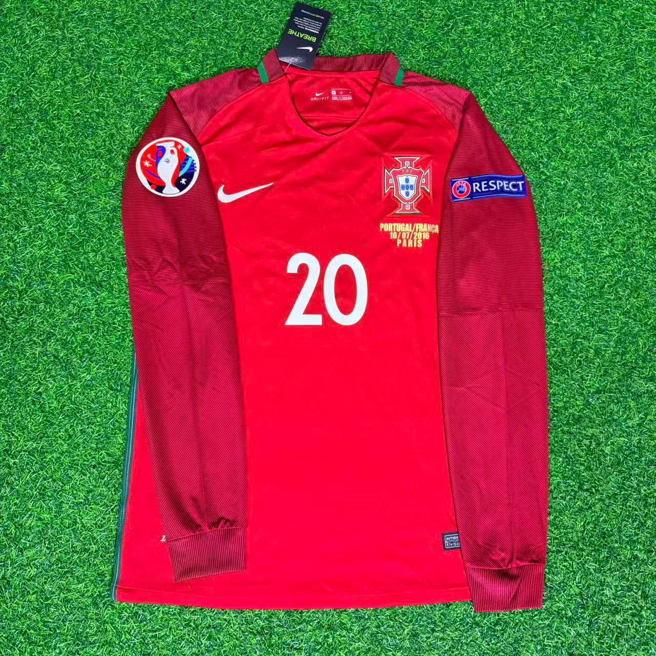 Portugal EURO 2016 Ricardo Quaresma 20- Final Long Sleeve Retro Football Jersey