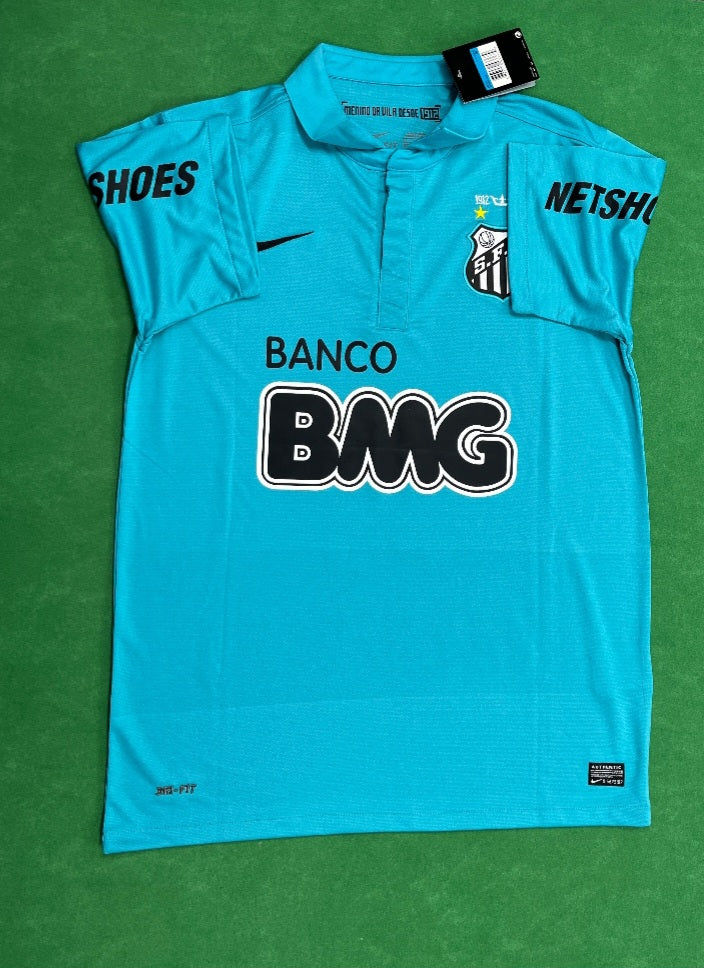 Neymar JR Santos FC 2011 2012 Retro Blue Green Turquoise Jersey Trikot