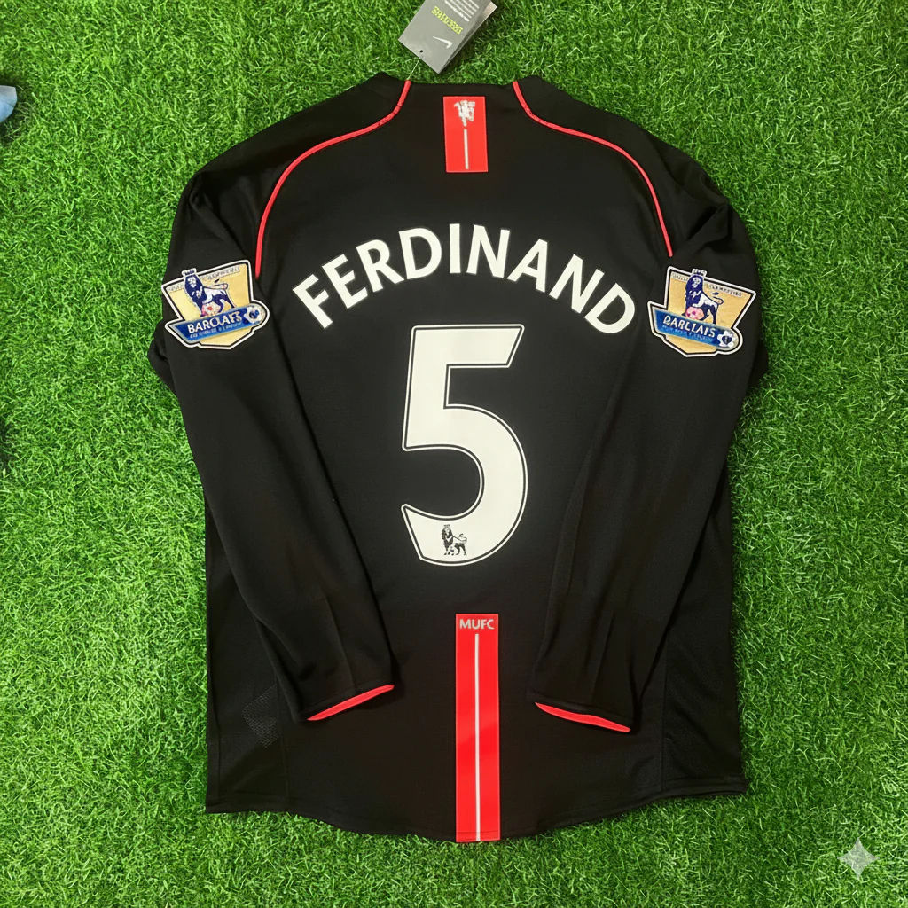 Rio Ferdinand 2007-2008 Manchester United Retro Soccer Kit