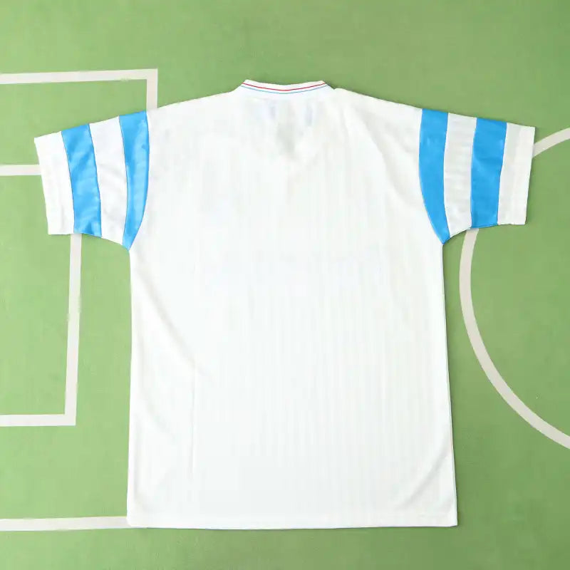 Marseille Olympique De 1990 Season Home White Retro Jersey Trikot Soccer Kit