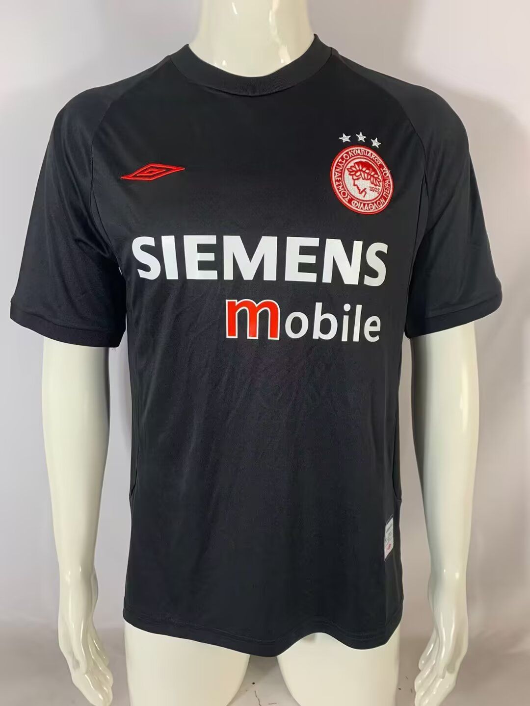 Olympiacos 2004-05 – Black Home Retro Kit Jersey Trikot Maillot