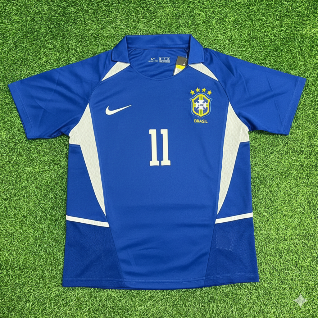 Brazil World Cup 2002 Ze Roberto Retro Football Jersey Kit