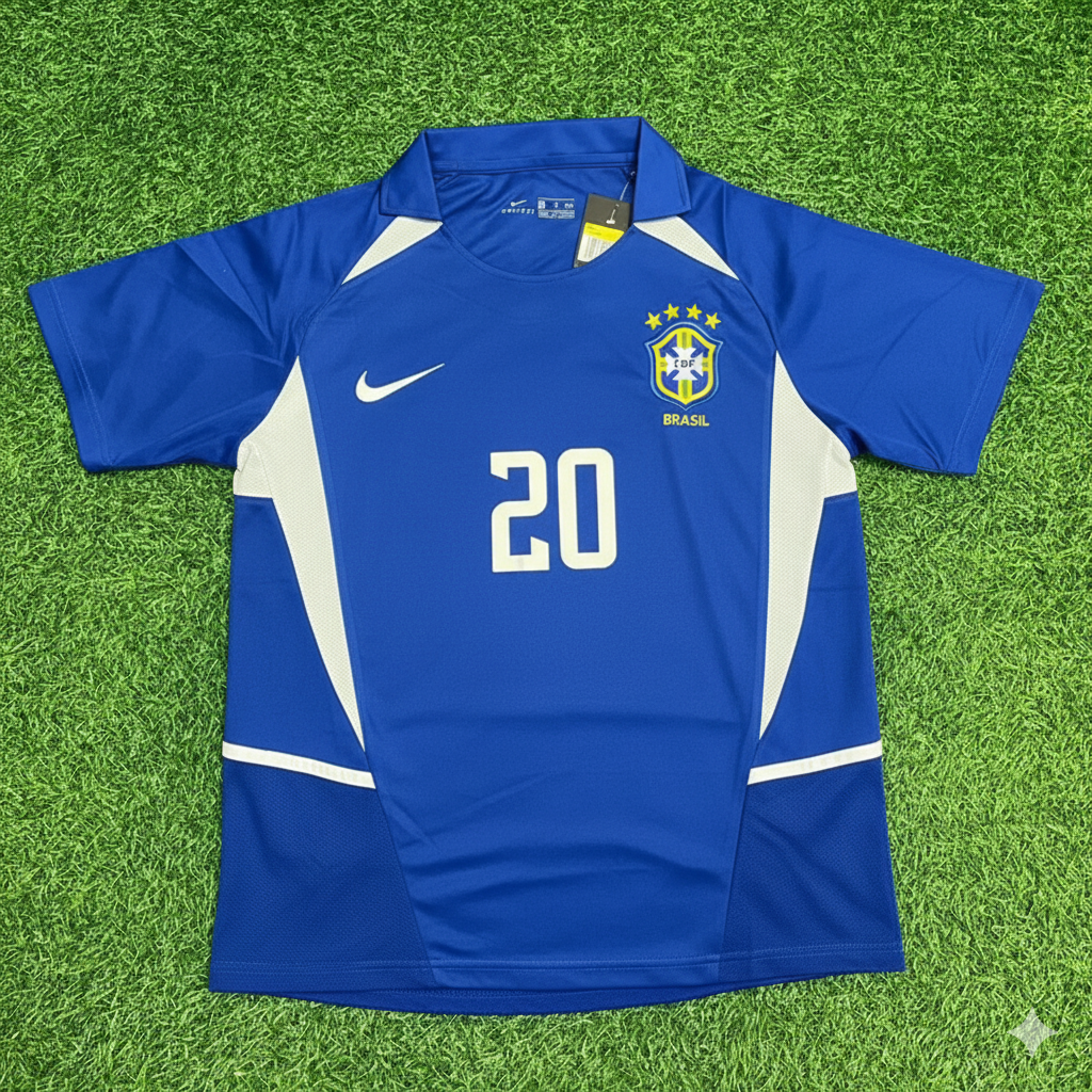 Brazil World Cup 2002 Alex de Souza Retro Football Jersey Kit