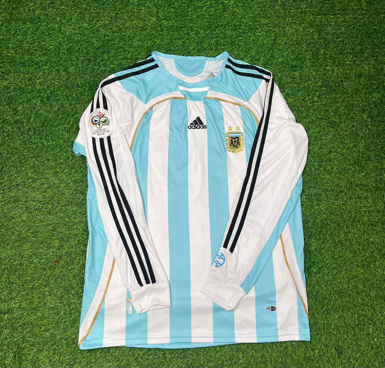 Argentina World Cup 2006 Ariel Ortega #10 Retro Long Sleeve Football Jersey