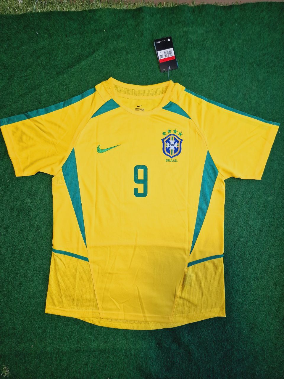 Ronaldo Nazario Brazil 2002 World Cup Retro Football Jersey Kit