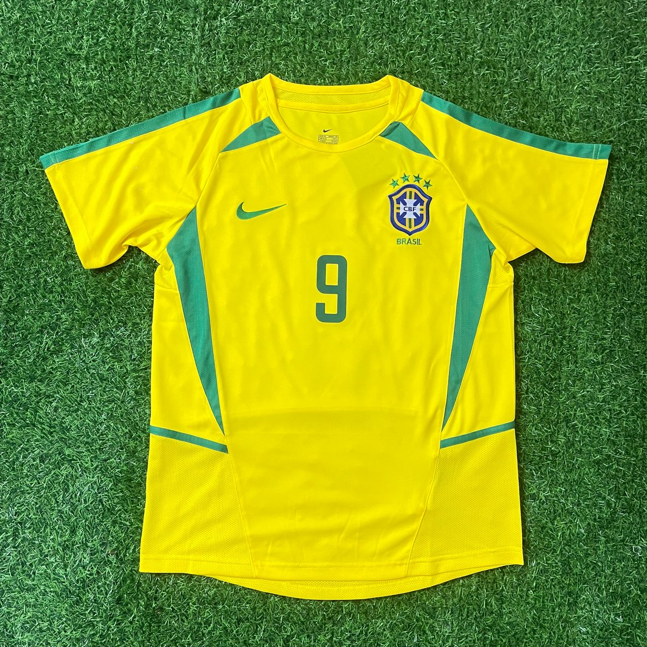 Ronaldo Nazario Brazil 2002 World Cup Retro Football Jersey Kit