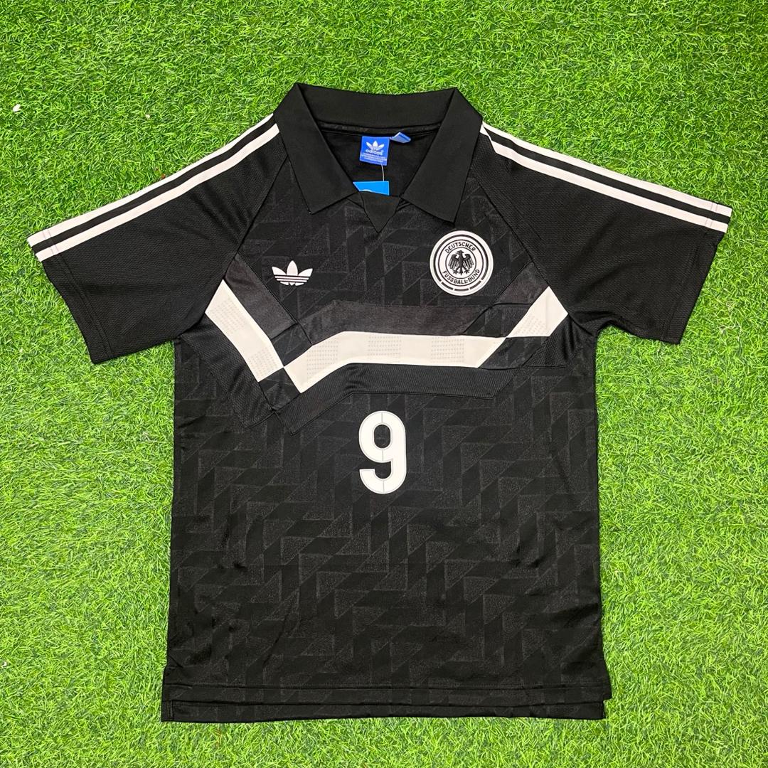 Rudi Völler Deutschland 1990 WM Schwarzes Retro Fußballtrikot Jersey