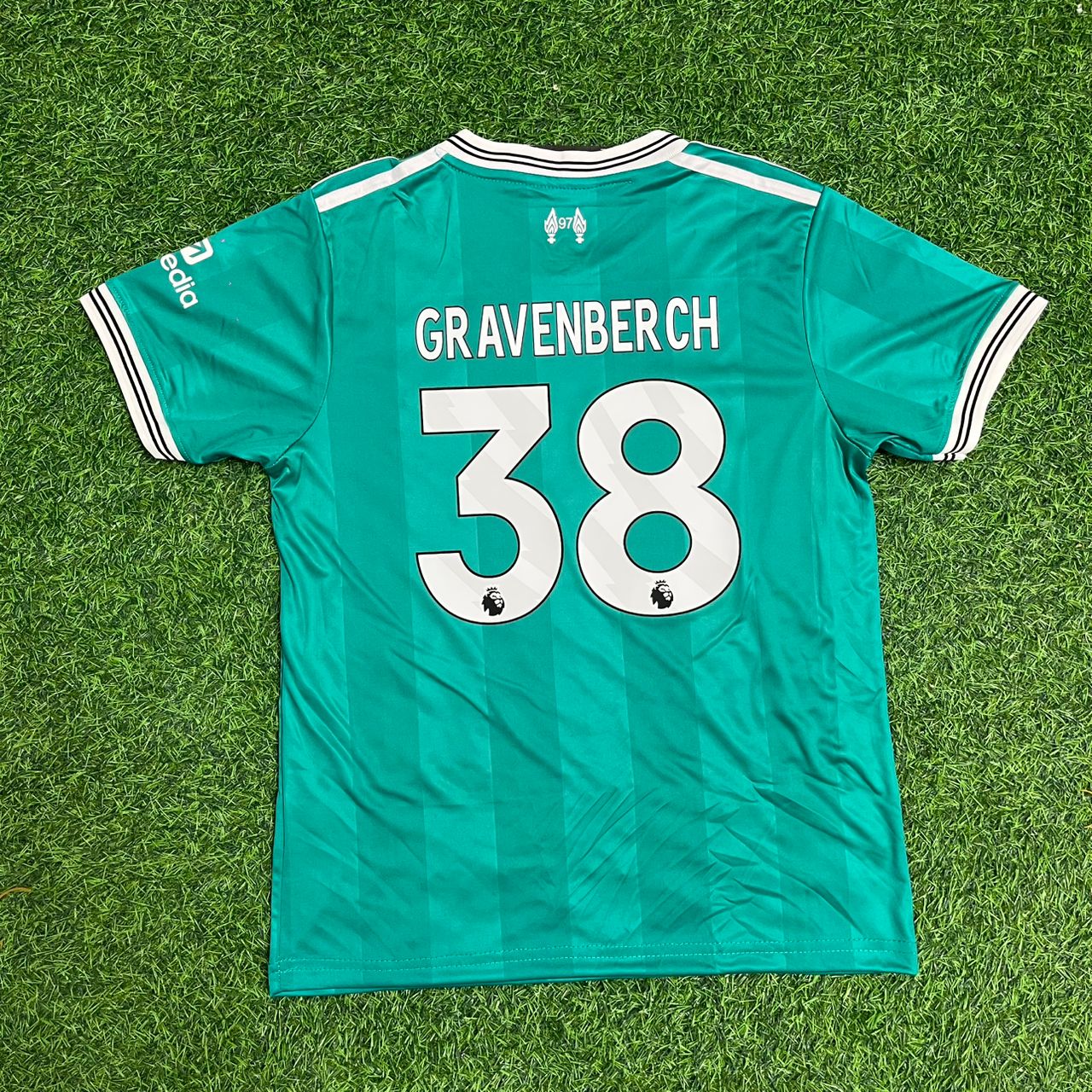 Ryan Gravenberch Liverpool Green Football Jersey Kit