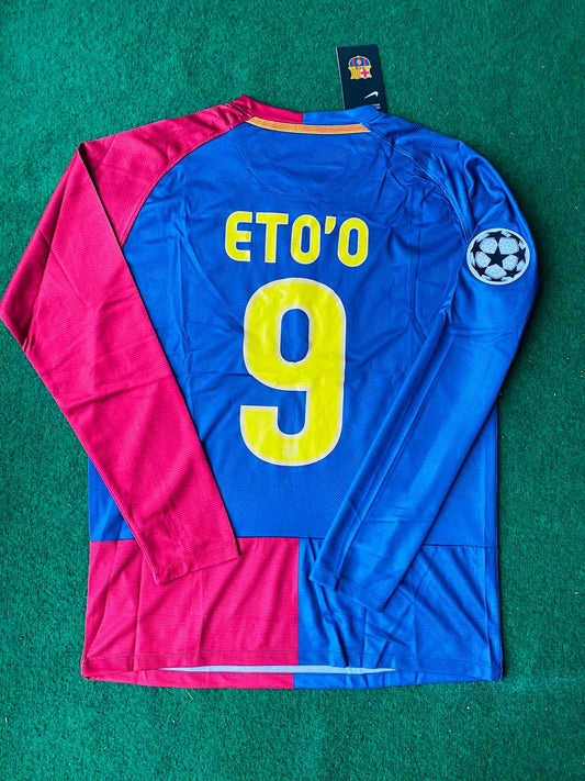Samuel Eto'o Barcelona 2009 Roma Champions League Final Retro Football Jersey Kit