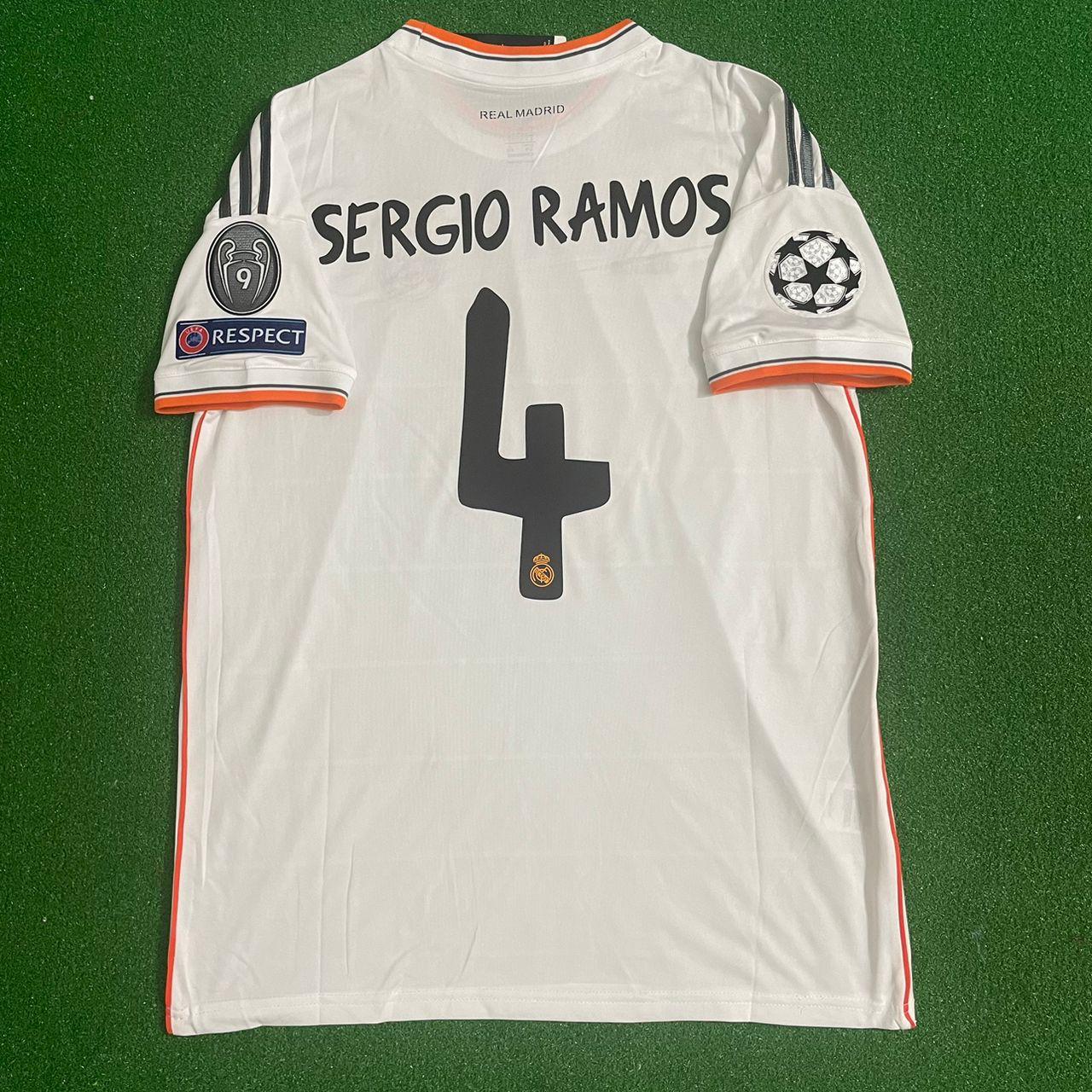 Sergio Ramos Real Madrid 2014 Champions League Final Lisbon Football Jersey Kit