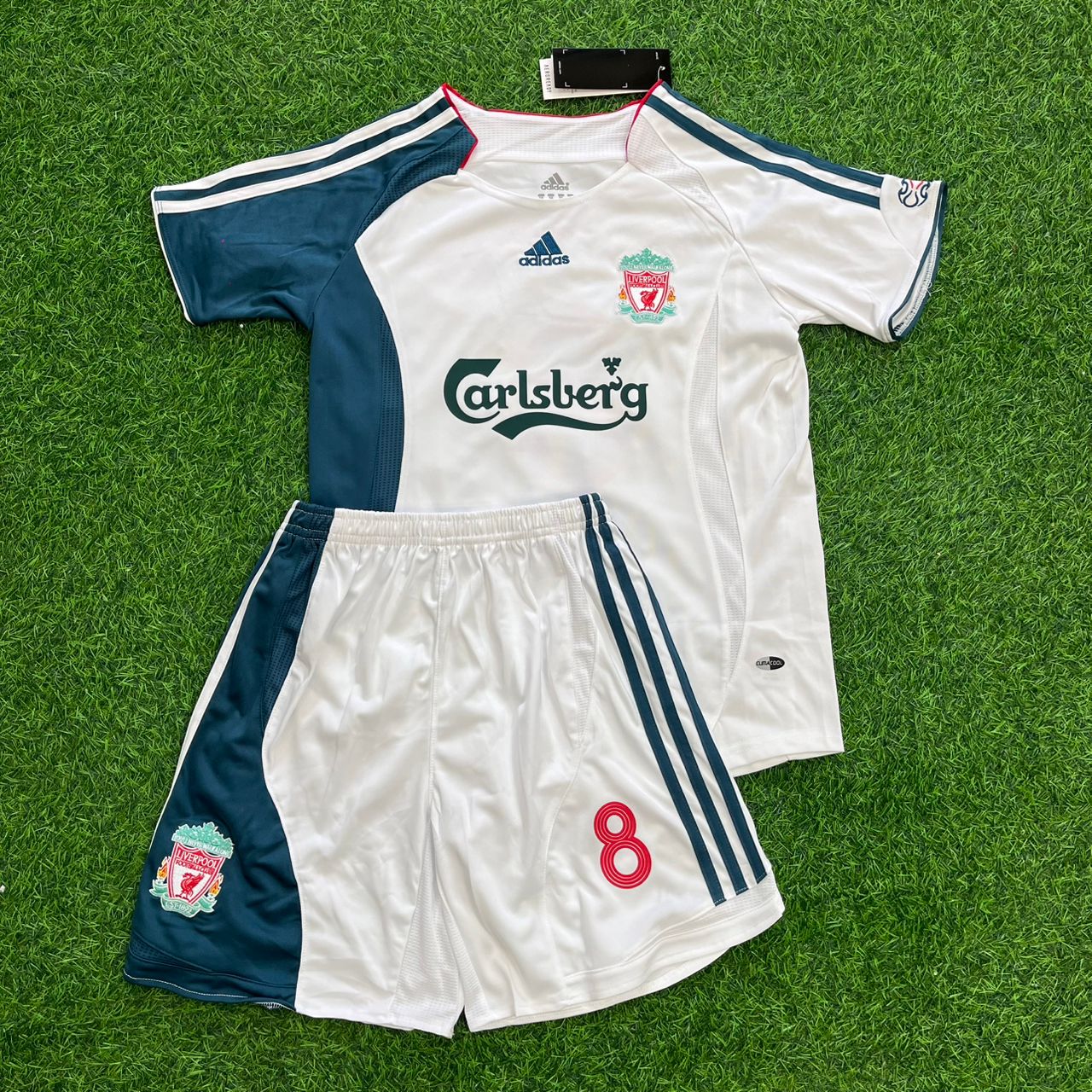 Steven Gerrard Liverpool 2006/07 White Kids Retro Football Jersey Collection