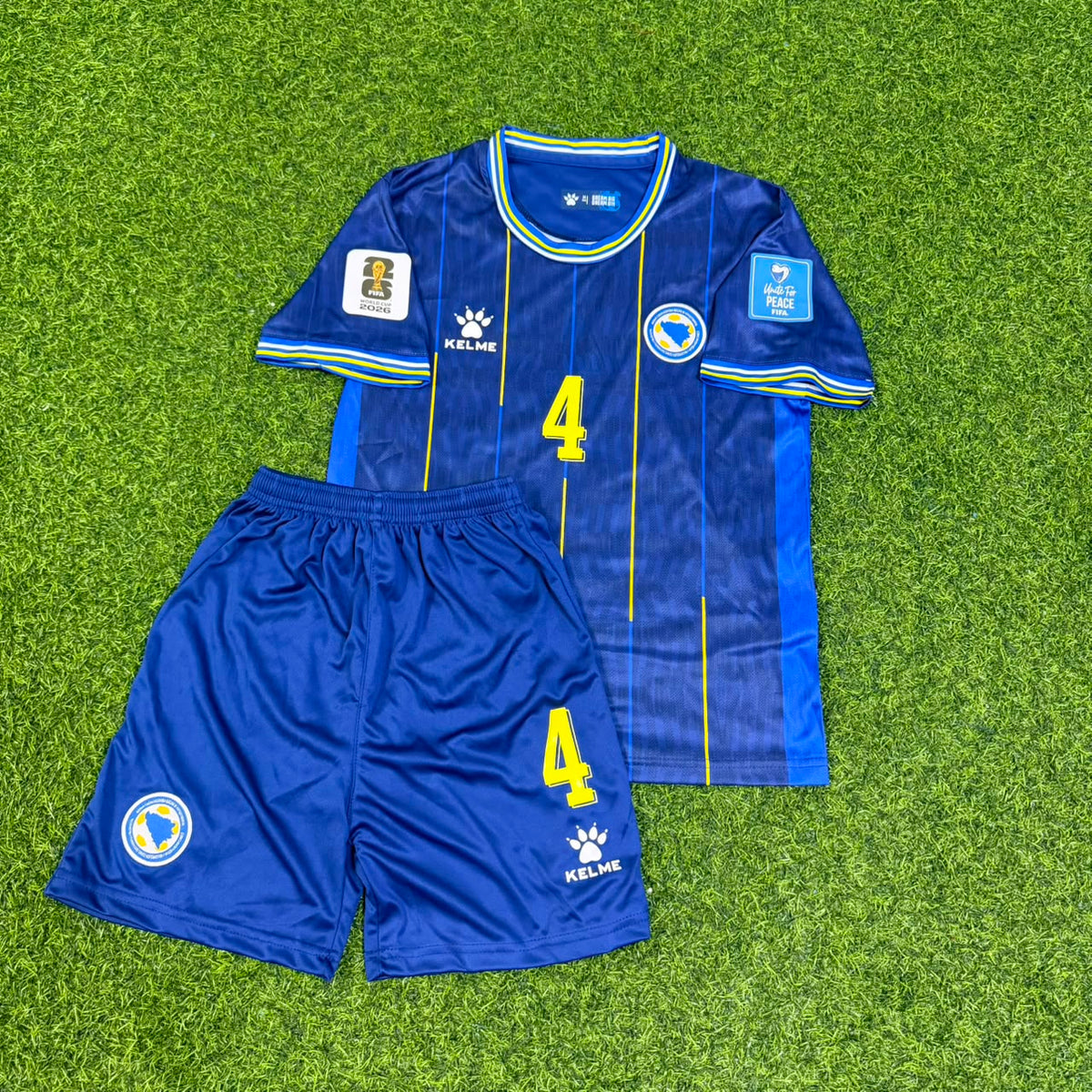 Tarik Muharemovic Bosnia and Herzegovina 2026 World Cup Blue Kids Football Jersey