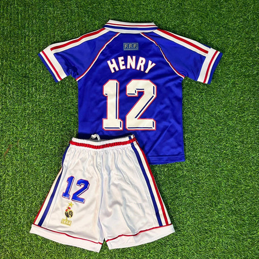 Thierry Henry 14 - France 1998 Kids Football Jersey Kit