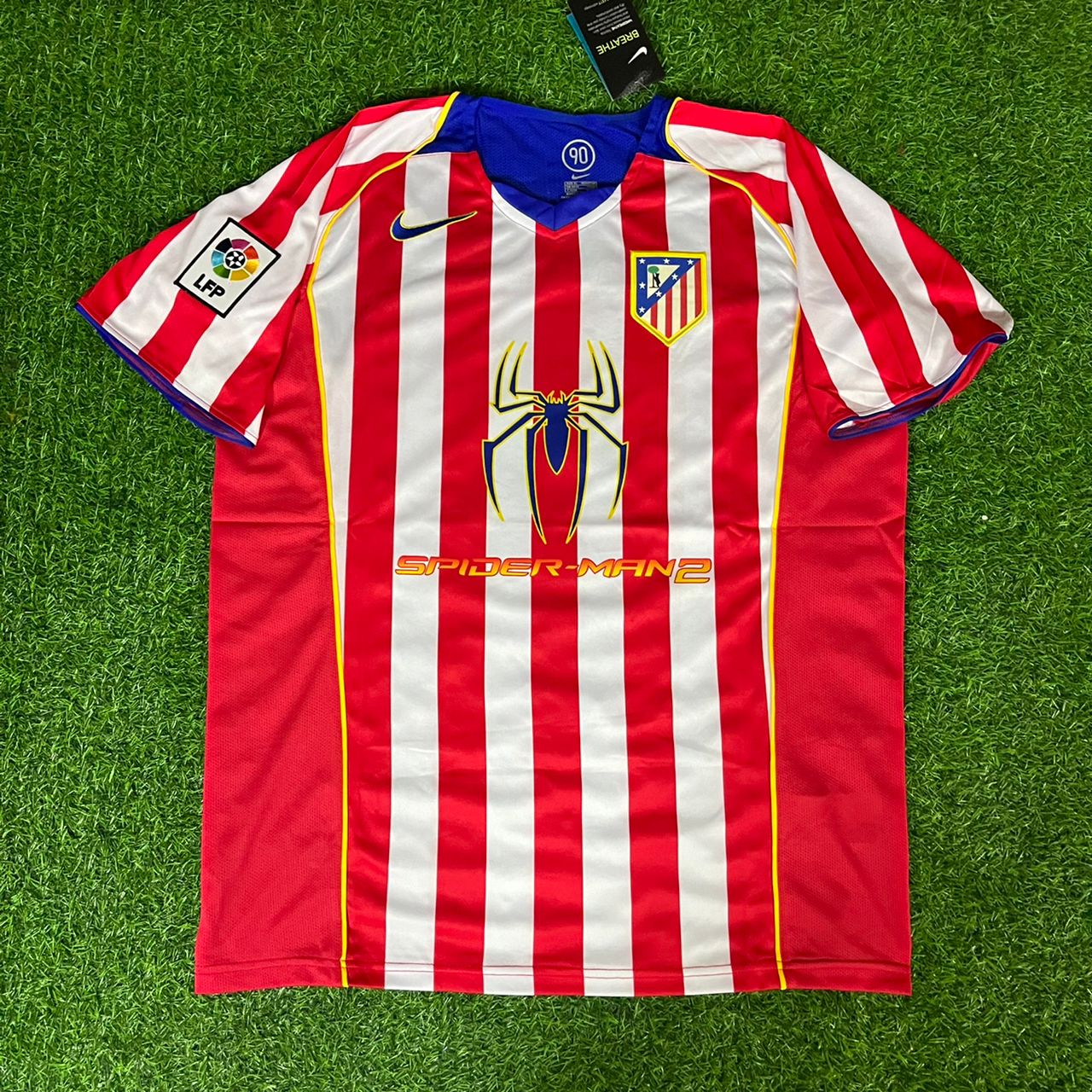 Atletico Diego Simeone Madrid 2004 2005 SpiderMan Retro Football Jersey Soccer Kit