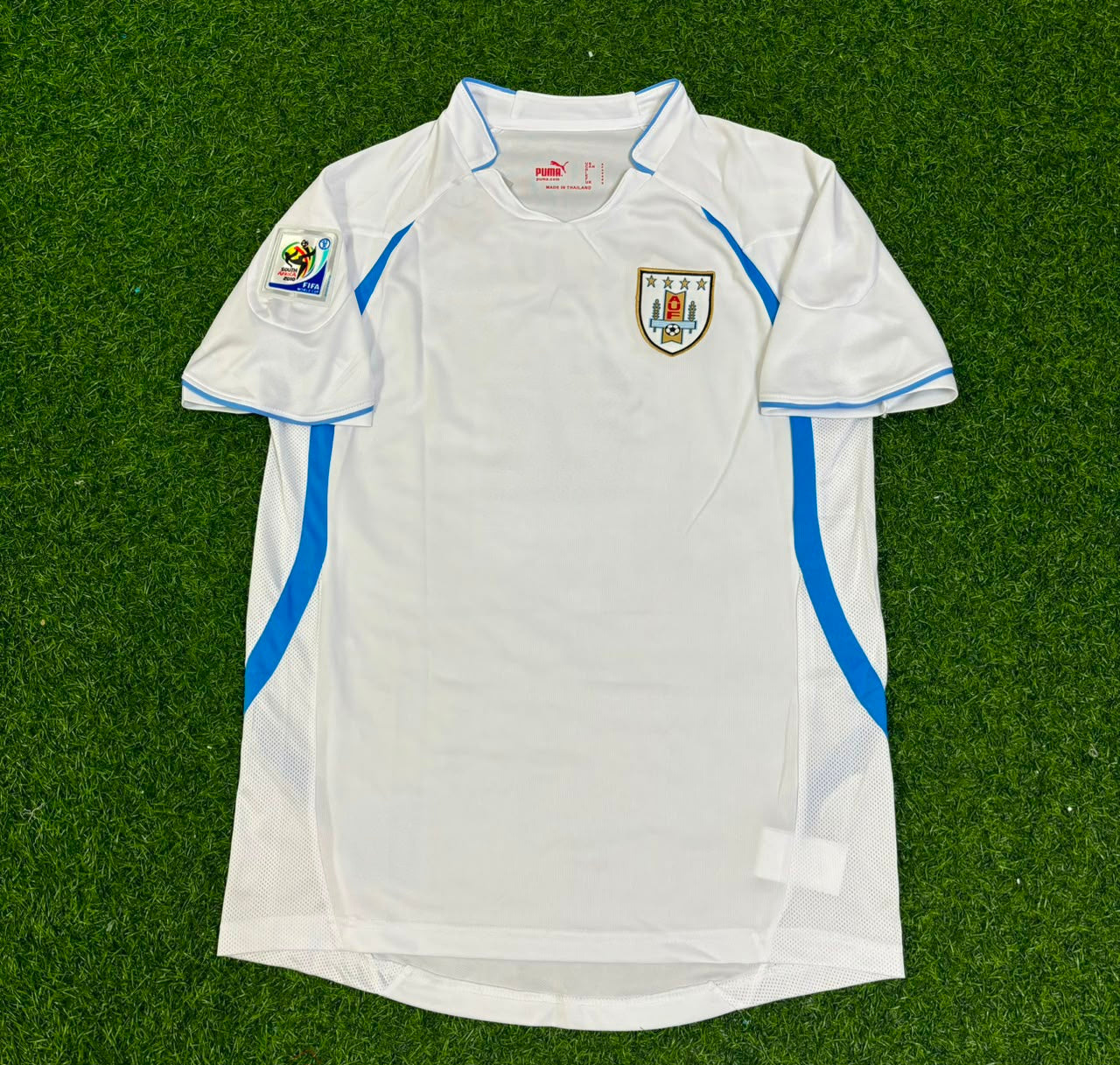 Uruguay 2010 World Cup White Retro Football Jersey Paradise Edition