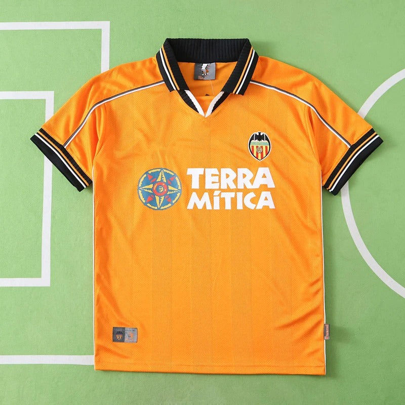 Valencia CF 1999 2000 Orange Retro Football Jersey Kit
