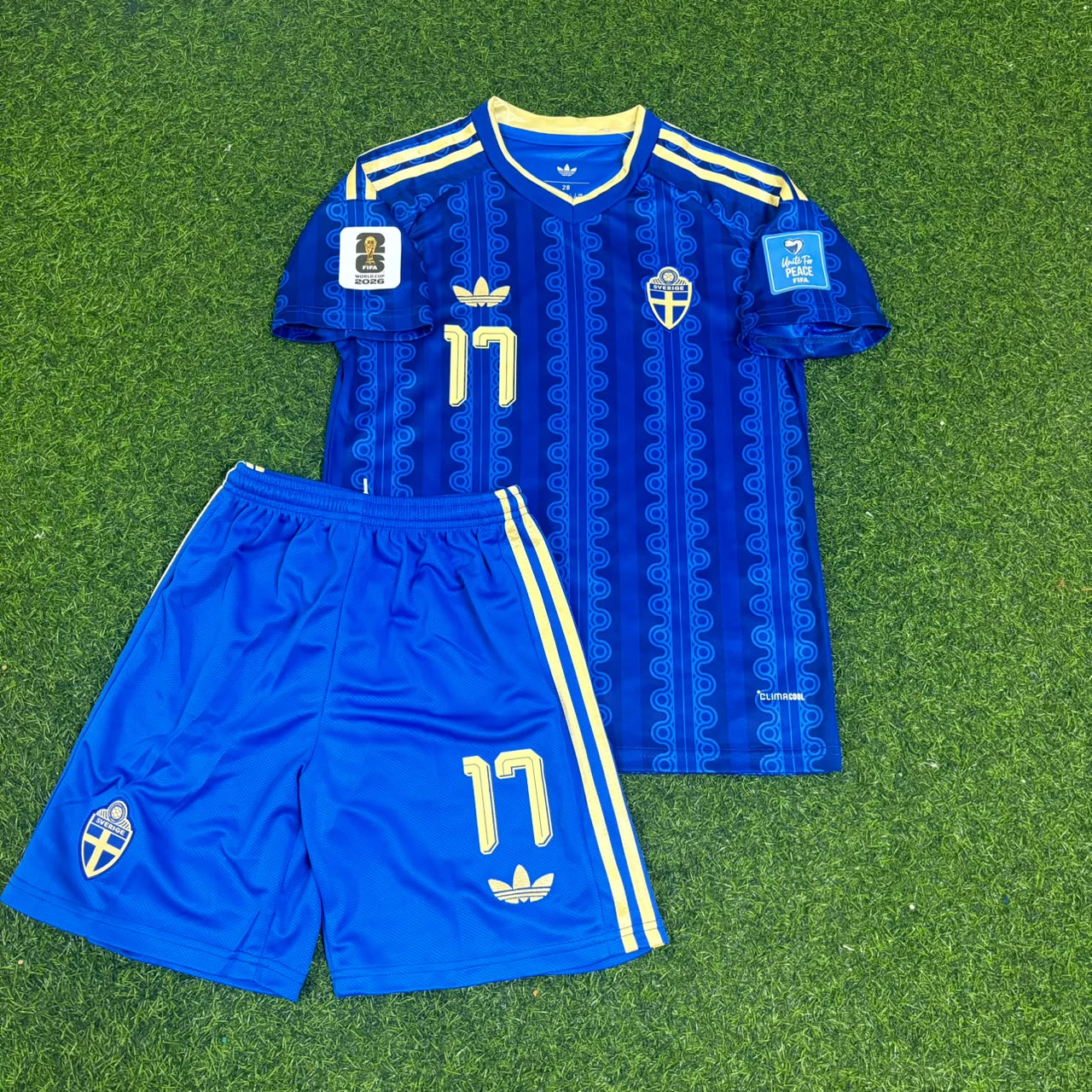 Sweden World Cup 2026 Viktor Gyökeres Away Kids Blue Football Jersey