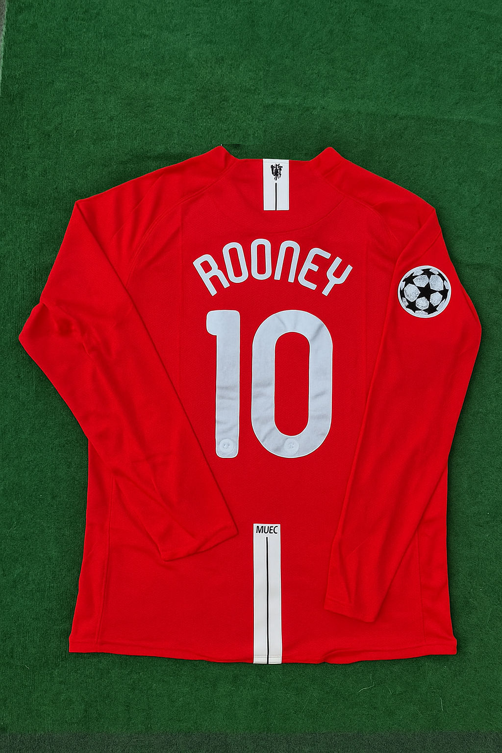 Wayne Rooney Manchester United 2008 Champions Leage Final Moscow Retro Long Sleeve Football Jersey Kit