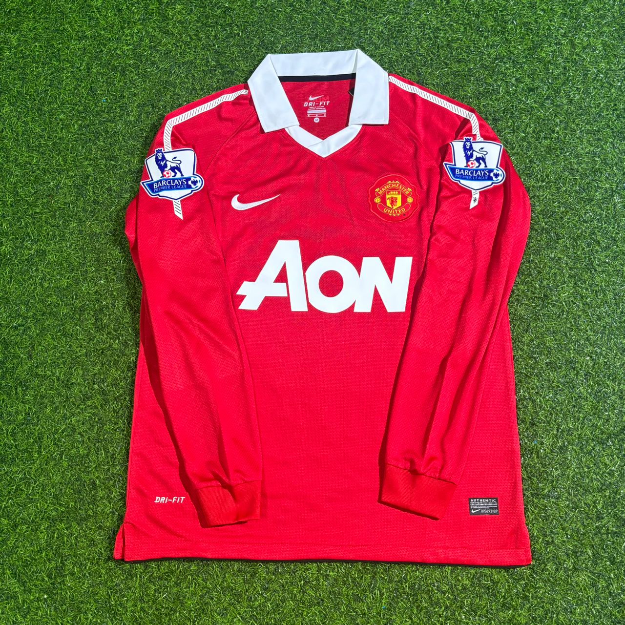 Wayne Rooney Manchester United 2010-2011 Long Sleeve Retro Home Football Jersey Kit