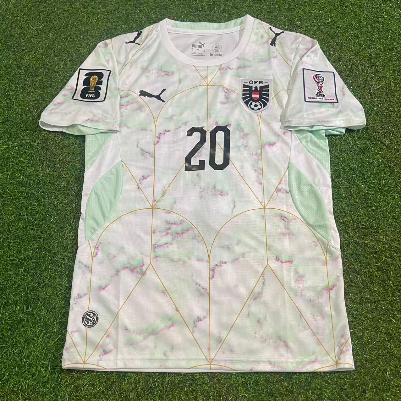 Austria National Team World Cup 2026 Konrad Laimer White Football Soccer Kit Jersey