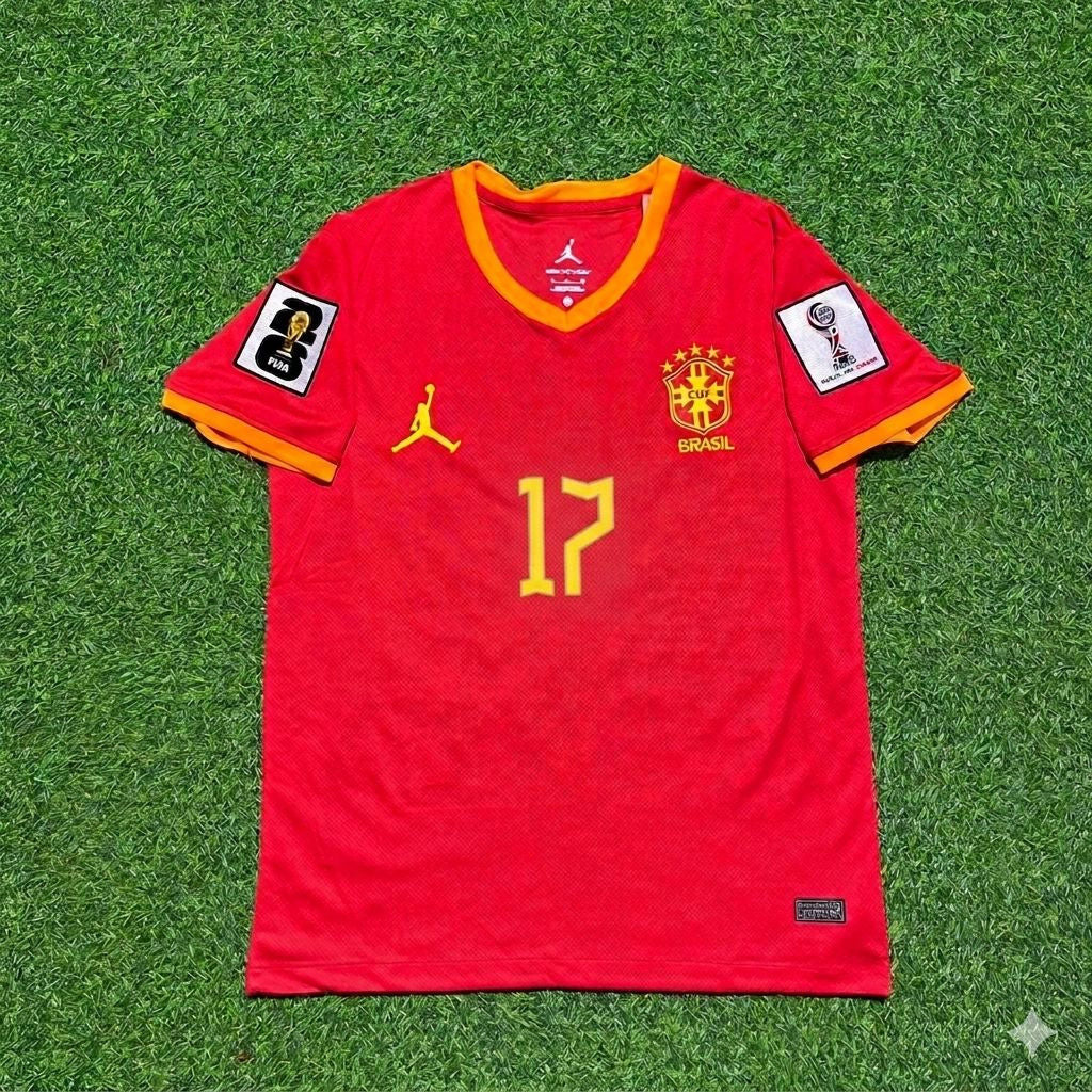 Brazil National Team World Cup 2026 Fabinho # Red Football Soccer Kit Jersey