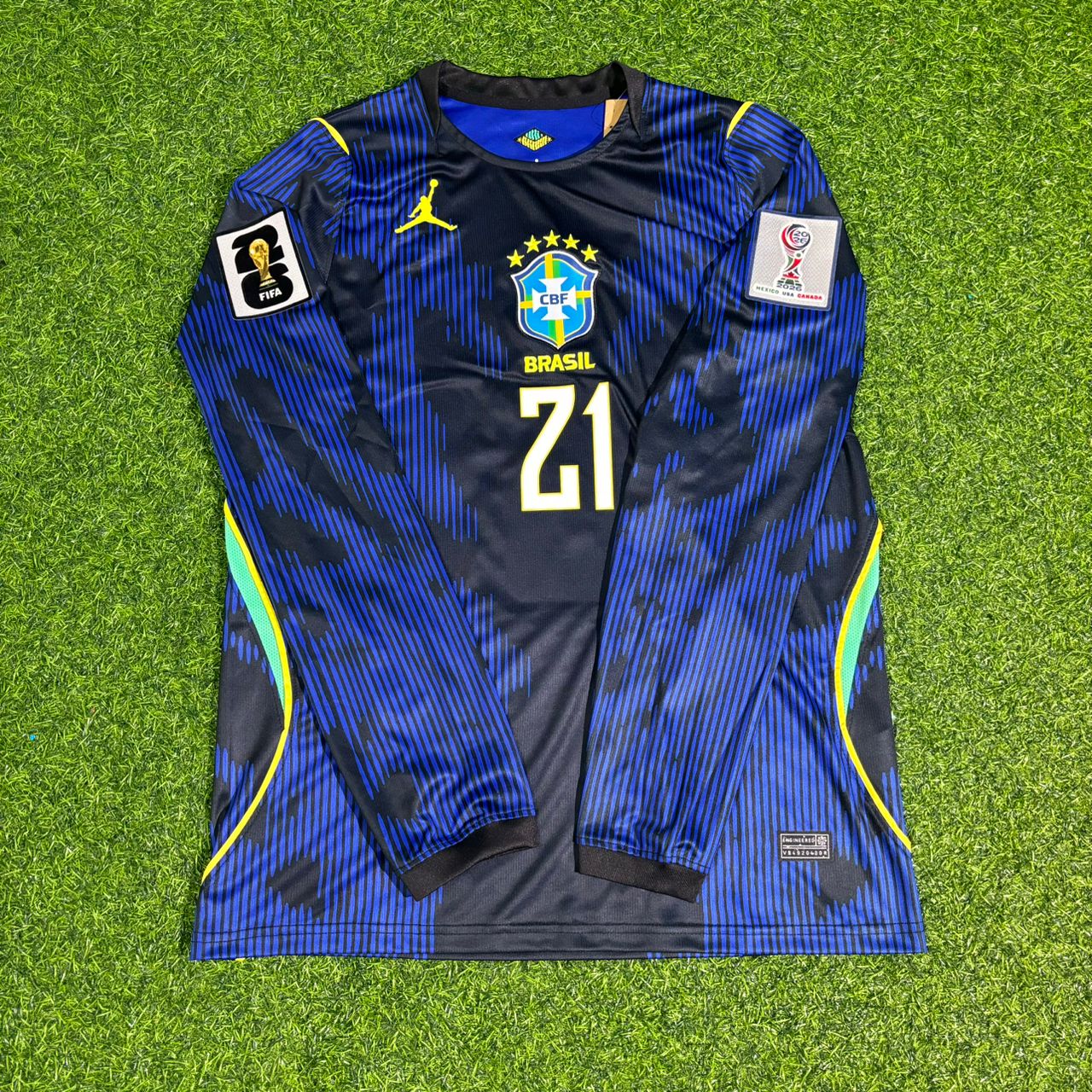 Brazil National Team World Cup 2026 Matheus Cunha # Away Blue Football Soccer Kit Jersey