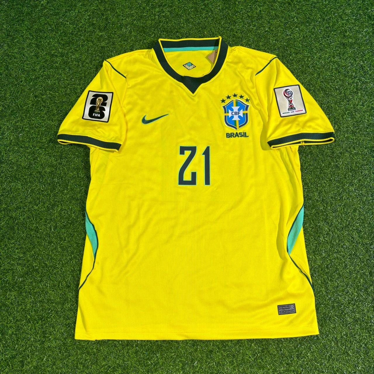 Brazil National Team World Cup 2026 Matheus Cunha Home Yellow Football Soccer Kit Jersey