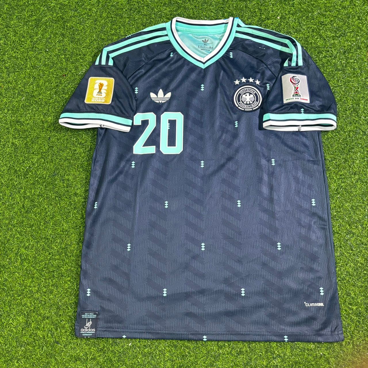 Deutschland Nationalmannschaft Weltmeisterschaft 2026 Nadiem Amiri Auswärts Blau Fußballtrikot