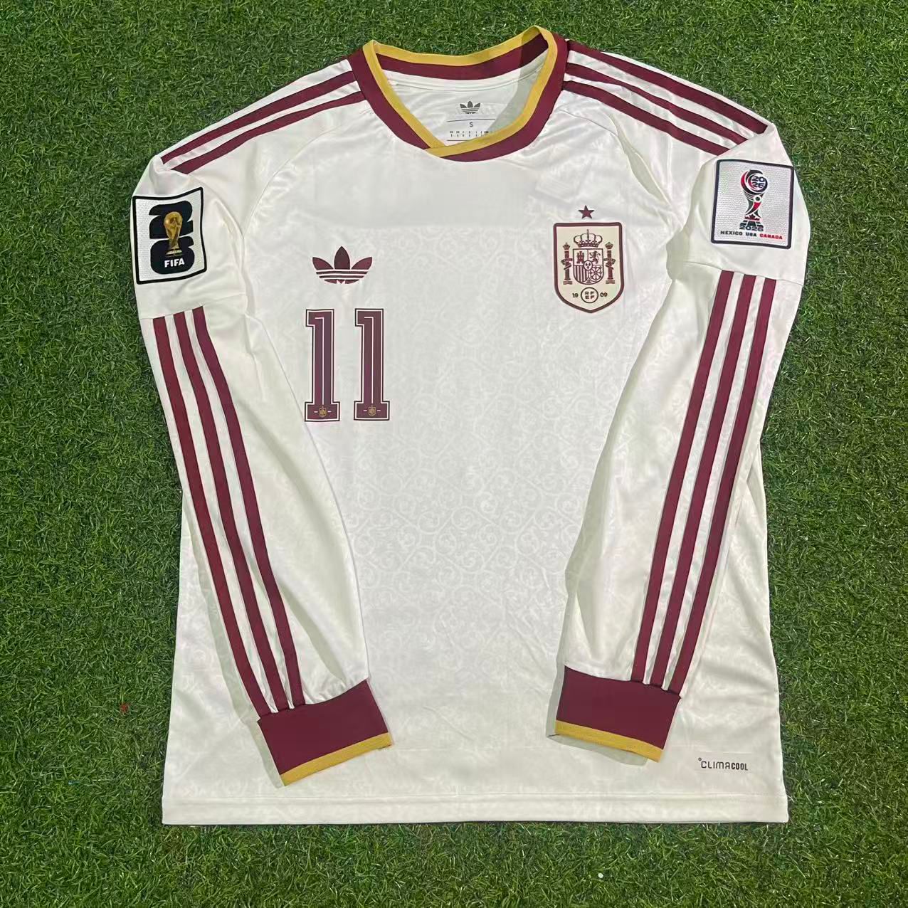 Spain National Team World Cup 2026 Ferrán Torres Long Sleeve Away Football Soccer Kit Jersey