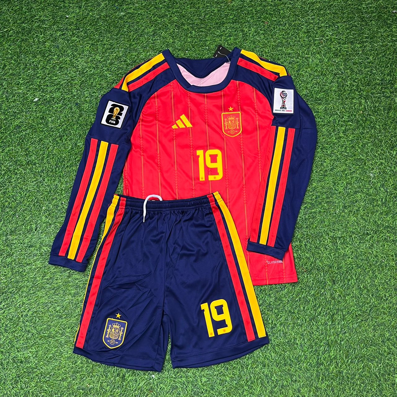 Spain National Team World Cup 2026 Lamine Yamal Long Sleeve Children Home Football Soccer Kit Jersey