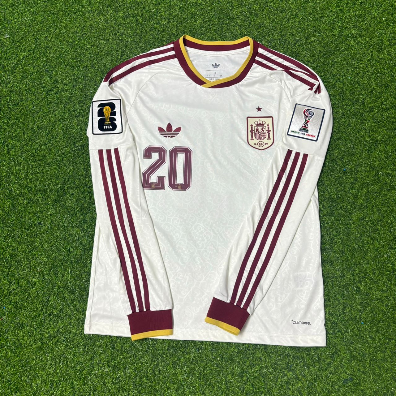 Spain National Team World Cup 2026 Pedri Long Sleeve Away Football Soccer Kit Jersey