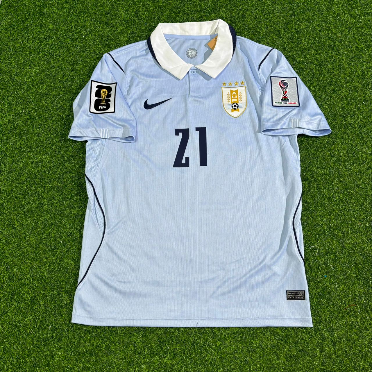 Uruguay National Team World Cup 2026 Rodrigo Zalazar Home Blue Football Soccer Kit Jersey