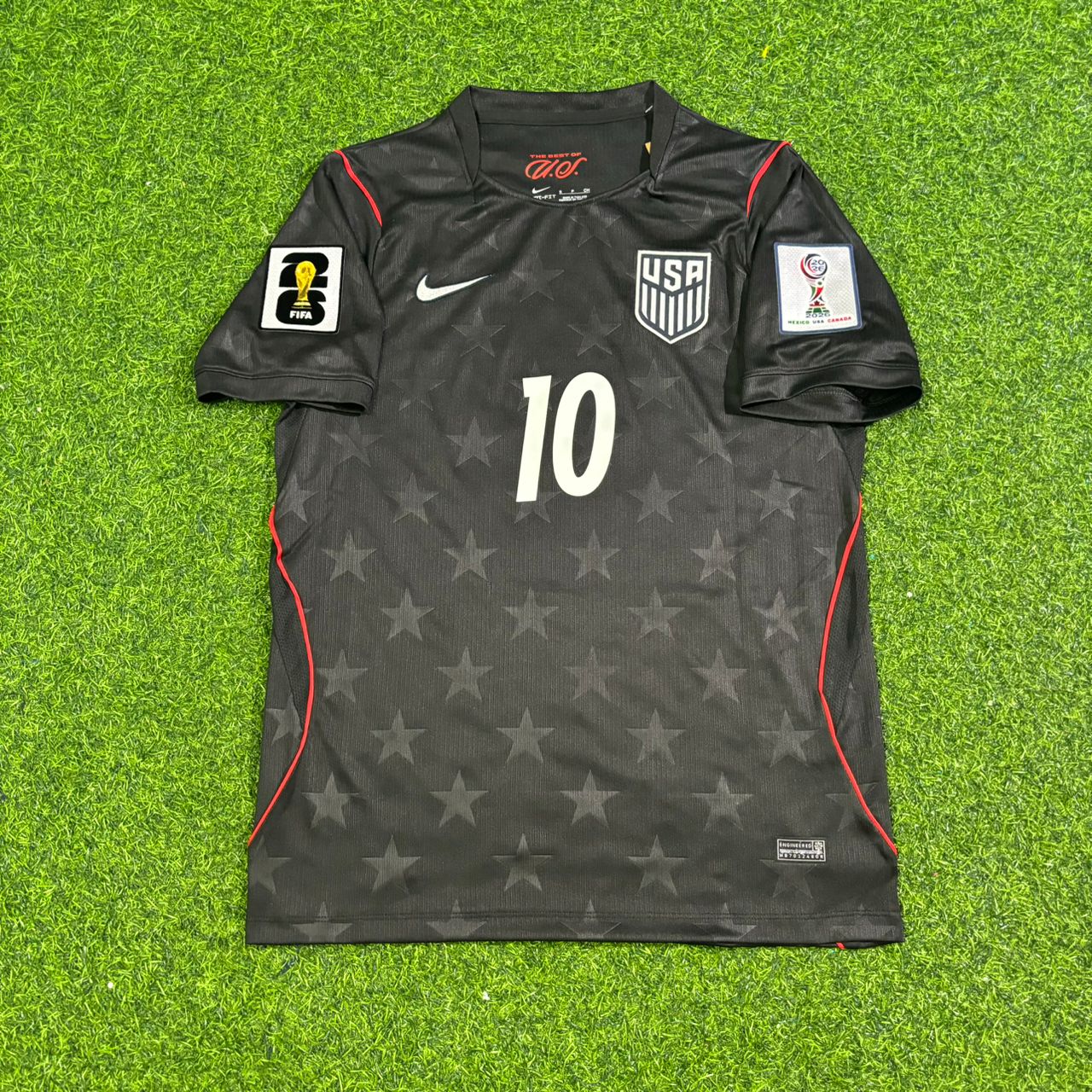 USA National Team World Cup 2026 Christian Pulisic Black Football Soccer Kit Jersey