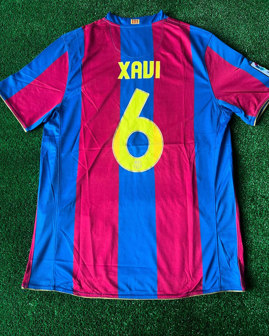 Xavi Hernandez Barcelona 2007 2008 Retro Football Jersey Kit