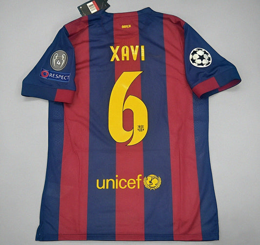 Xavi Hernandez Barcelona 2015 Final Berlin Champions League Football Jersey Kit