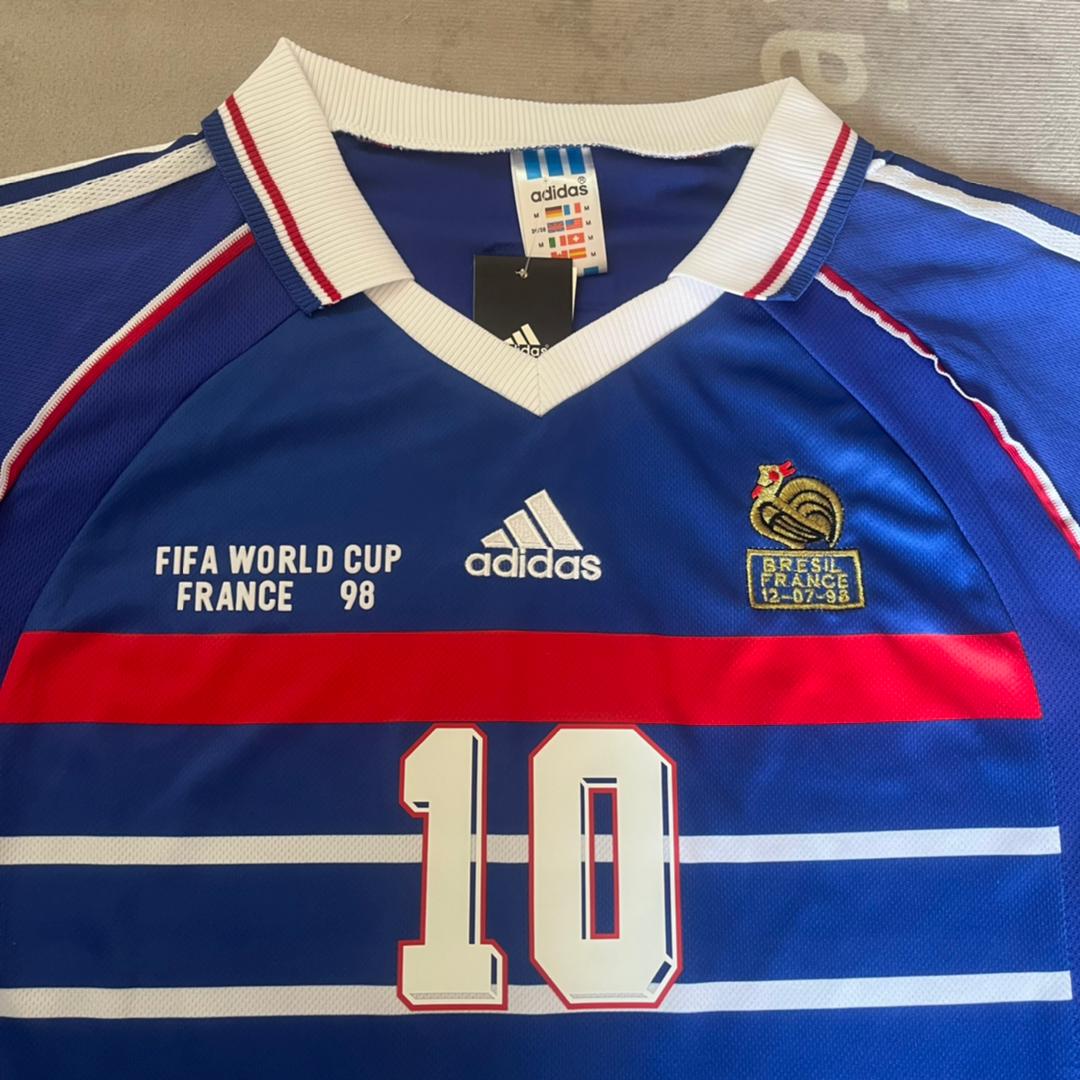 Zinedine Zidane France 1998 World Cup Retro Football Jersey Kit
