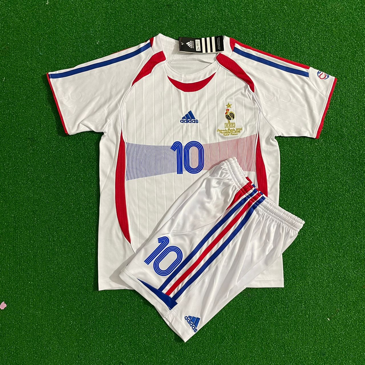 Zinedine Zidane France 2006 World Cup Retro Kids Football Jersey Kit