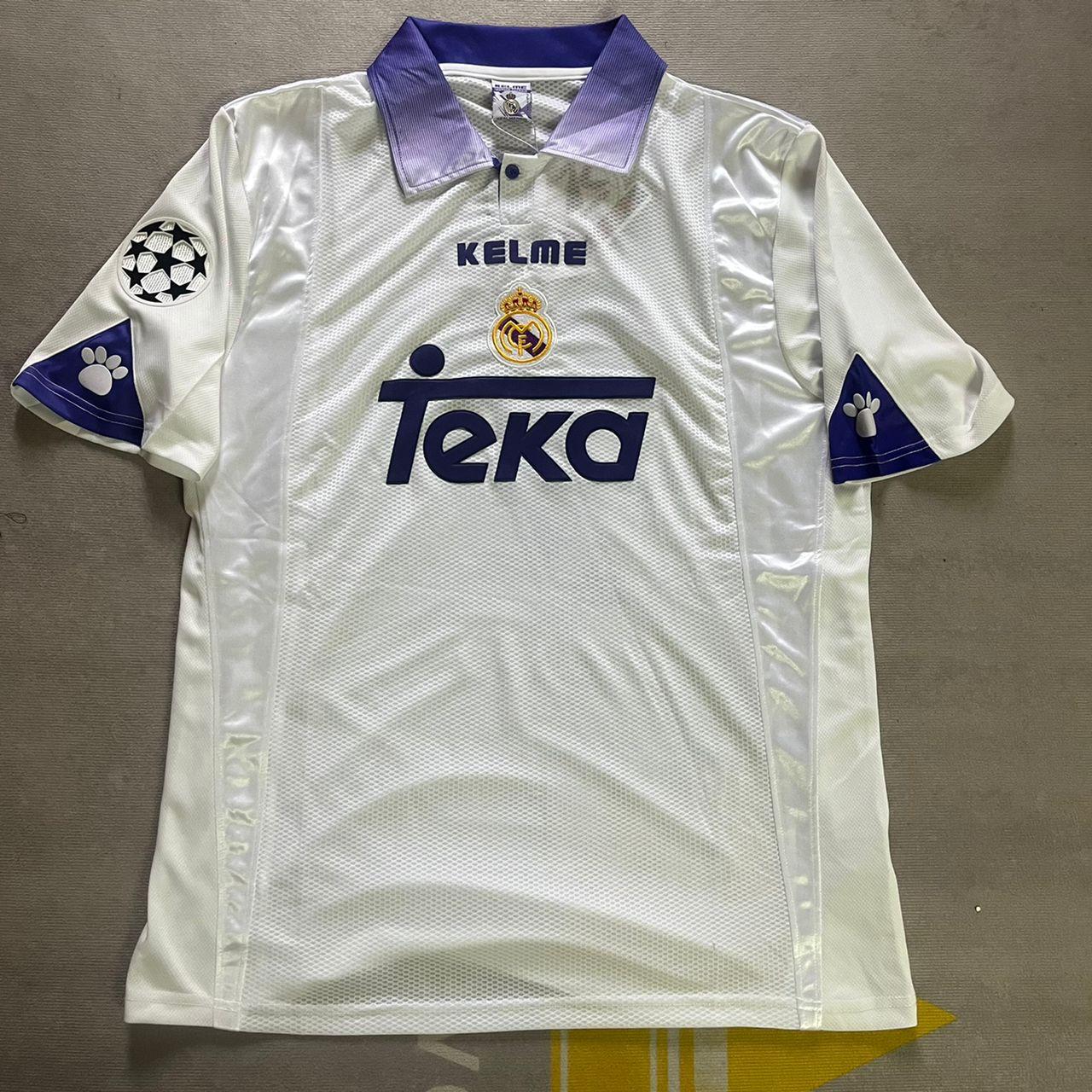 Christian Karembeu 22- Real Madrid 1998-1999 Season Retro Vintage Jersey Soccer Shirt