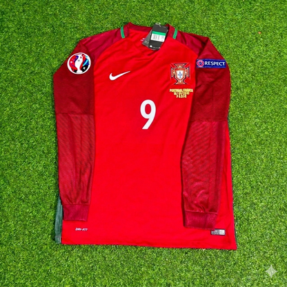 Portugal EURO 2016 Eder 9- Final Long Sleeve Retro Football Jersey