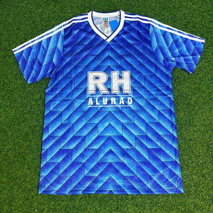 FC Schalke 04 1988-1989 Blaues Heim Retro Fussballtrikot Jersey
